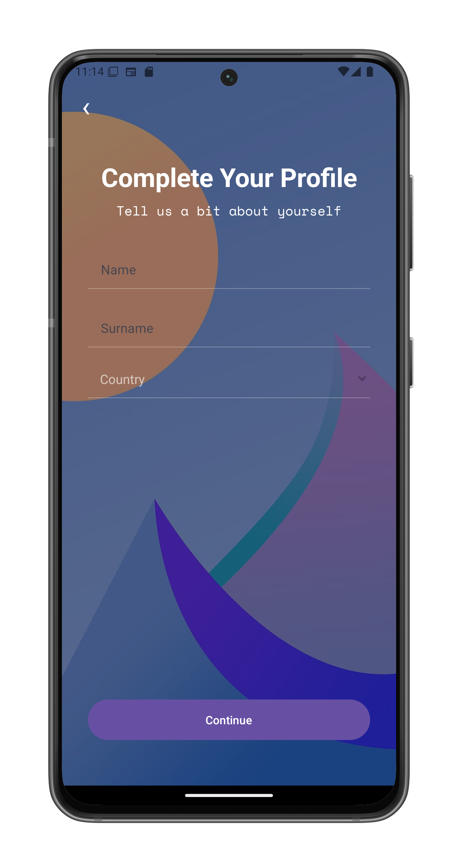 Profile Completion Screen