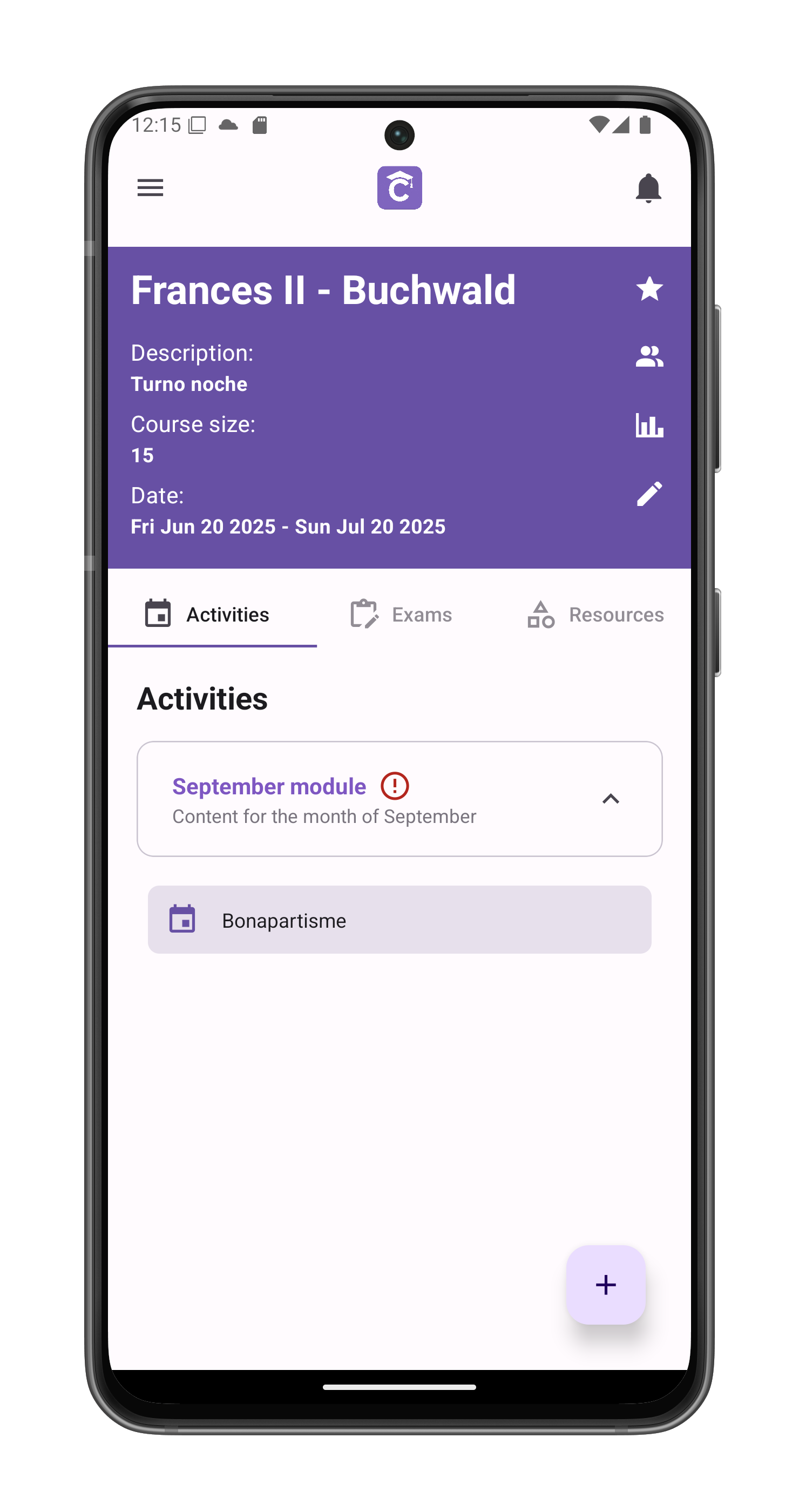 Created Activity View